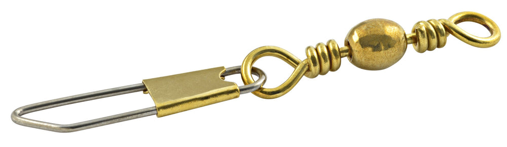 South Bend Swivel Brass Snap Sz-14 swivel showing smooth rotation for fishing line control