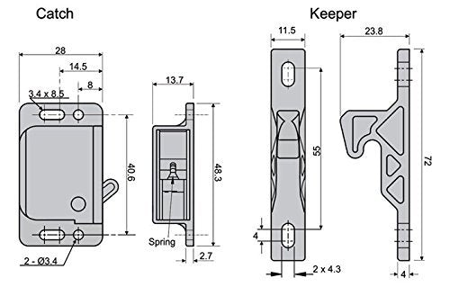 Southco C3-805 grabber catch latch installation demonstrated for retrofit on cabinets.