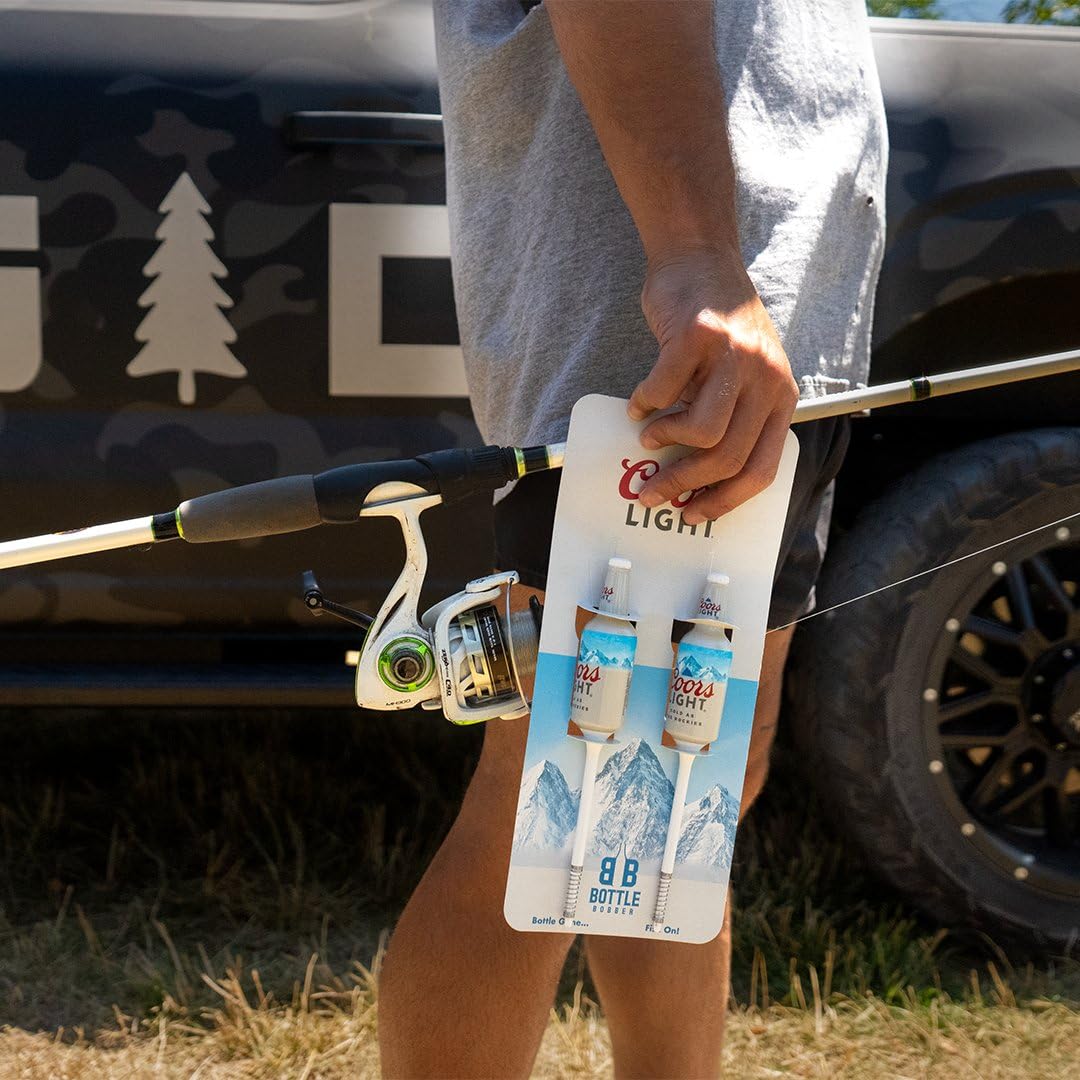 Coors Light bottle bobbers close-up showing authentic design for instant recognition