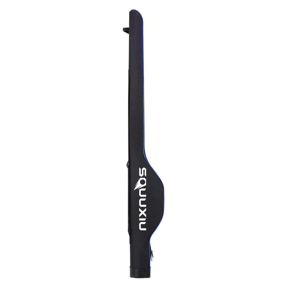 SOUUXIU fishing rod bag with hard shell bottom protects gear during travel.