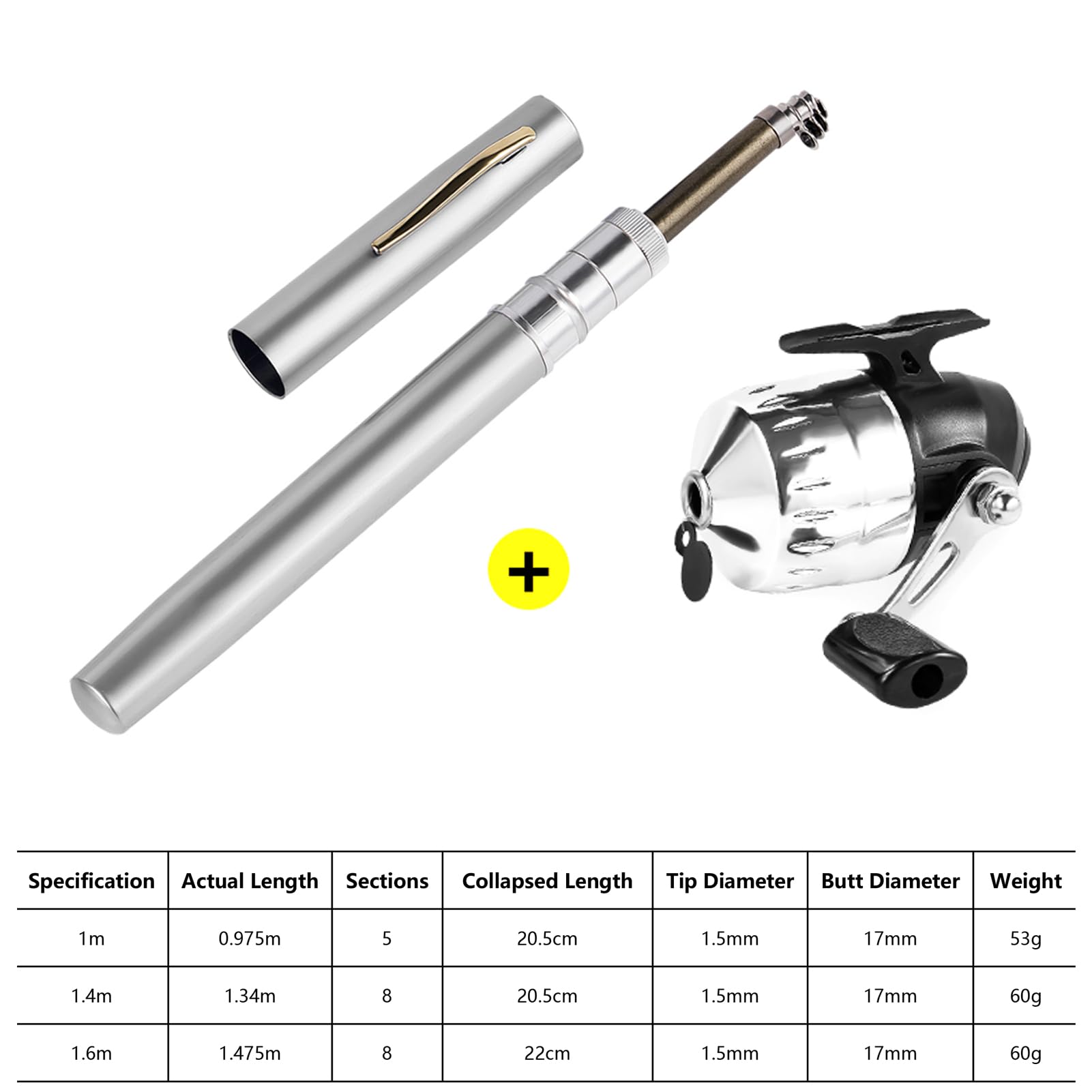 SOUUXIU Pen Fishing Rod extended-55in offers increased reach for freshwater spots.
