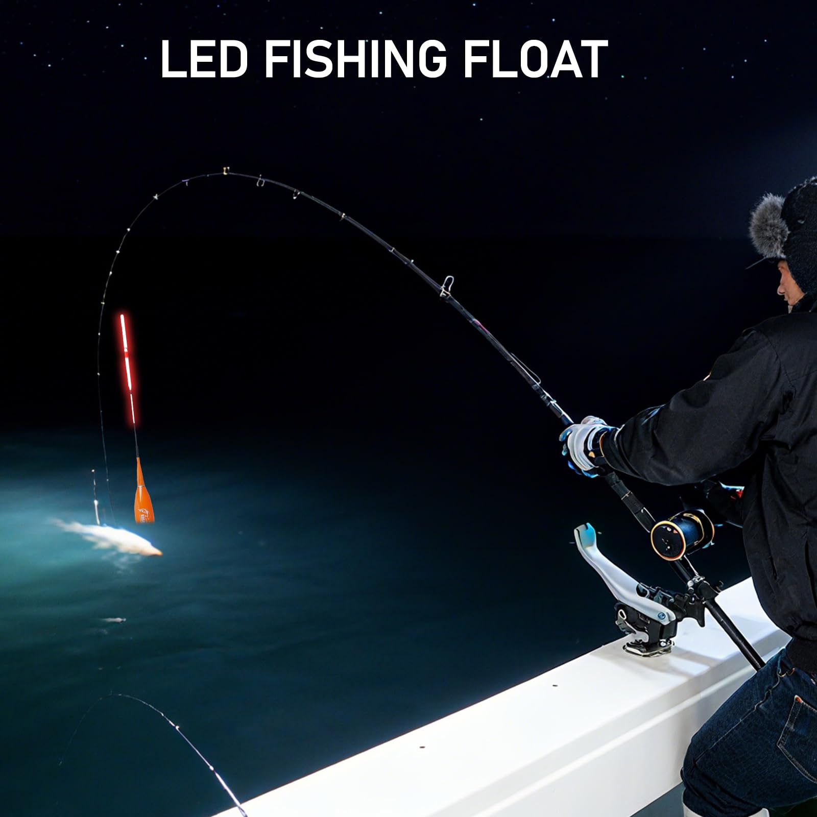 Bobber rig with line prepared for deep-water fishing