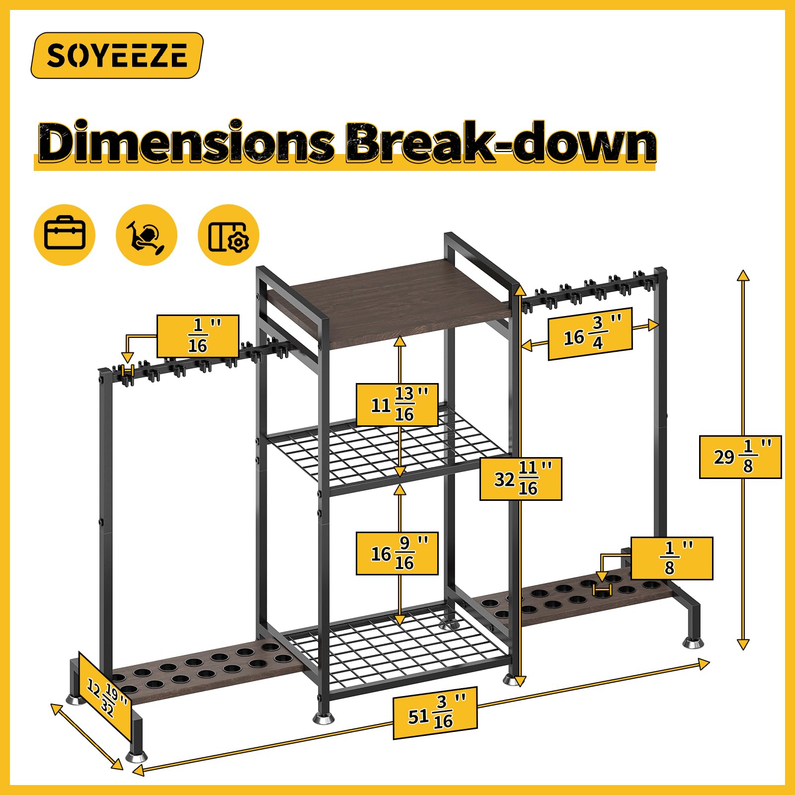 SOYEEZE ground stand demonstrates efficient garage organization and access