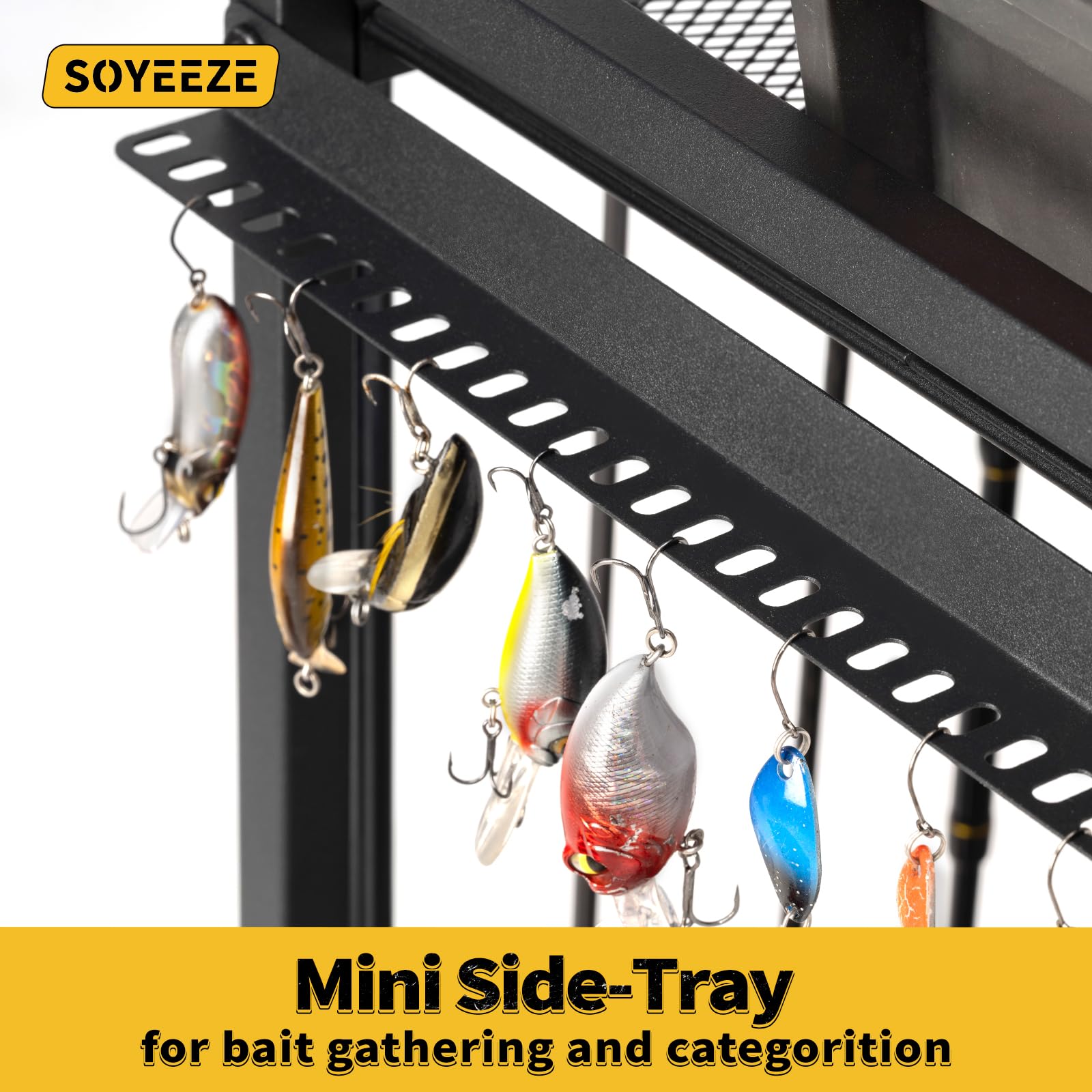 Lockable wheels for easy mobility of the fishing gear cart