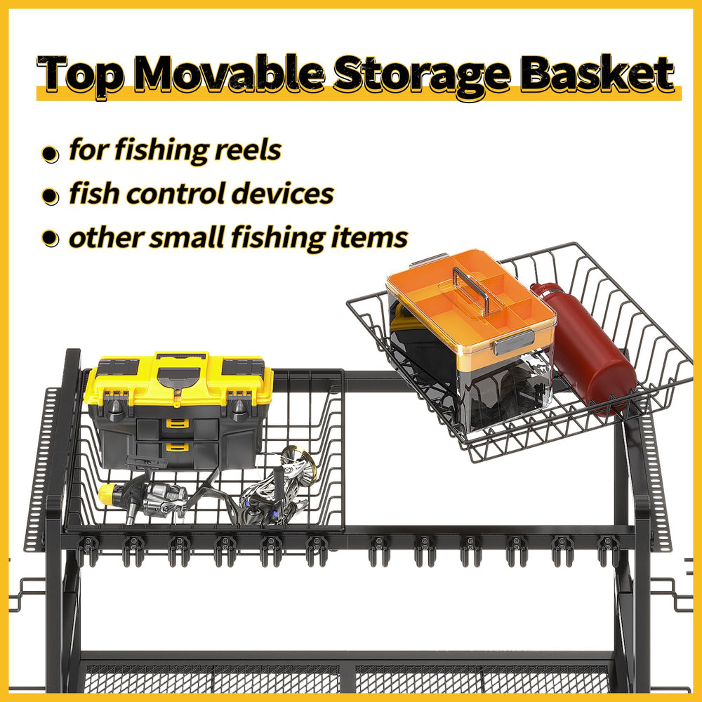 Top mesh baskets for quick access to pliers and line cutters