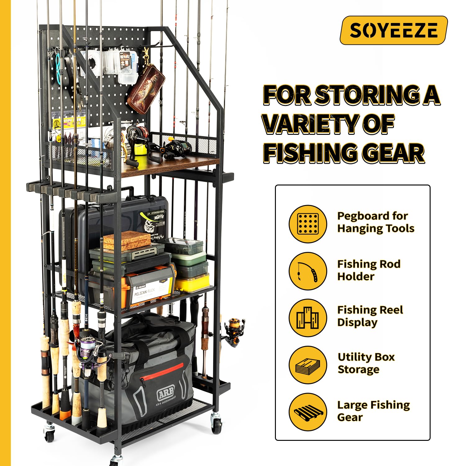 SOYEEZE solid wood workbench for reels and small boxes.