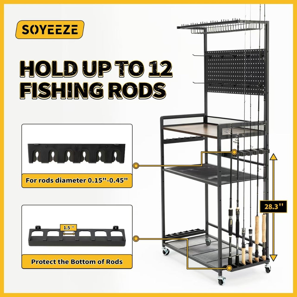 SOYEEZE solid wood workbench provides sturdy gear space