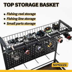 Topside reel holder accommodating up to six spinning reels