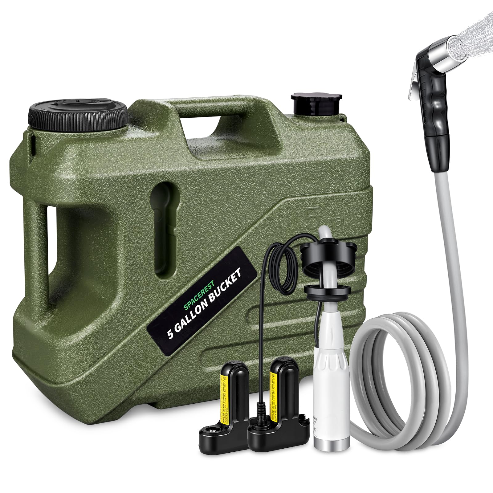 SPACEREST portable shower front view for convenient camping showers.
