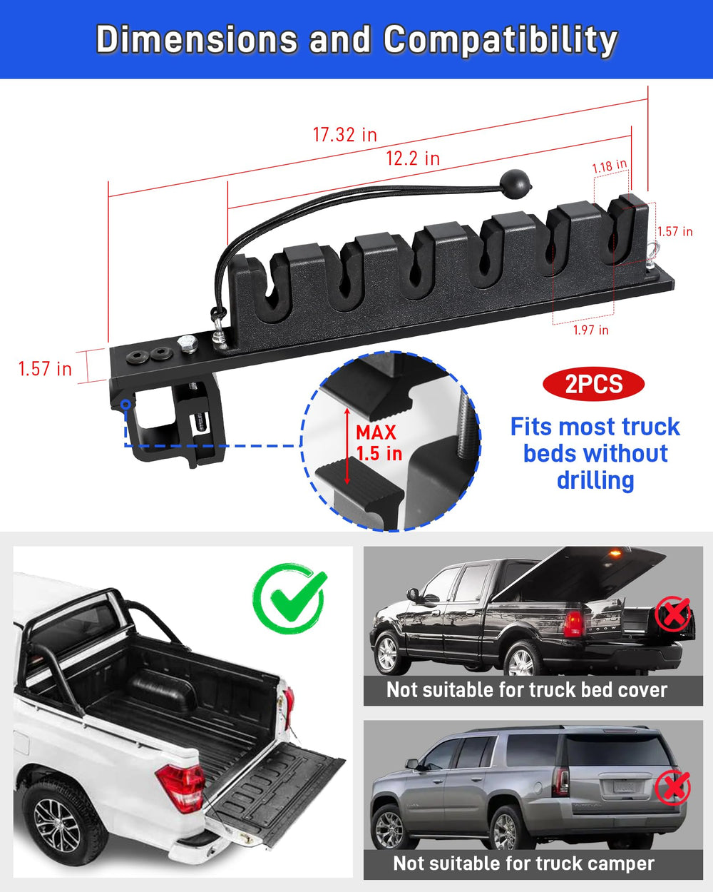 Storage rack designed to save space in a truck bed