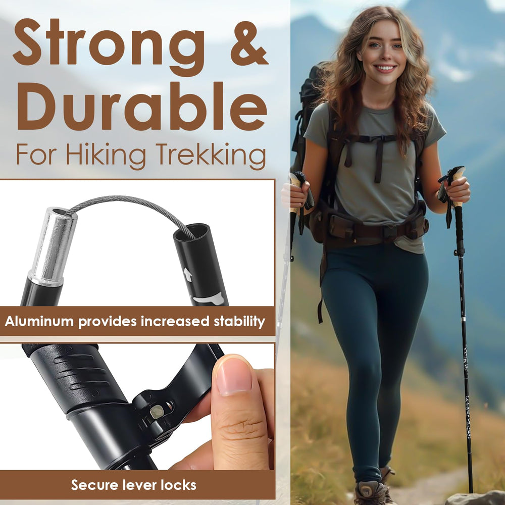SpaceInside folding trekking poles folded for compact packing in backpacks