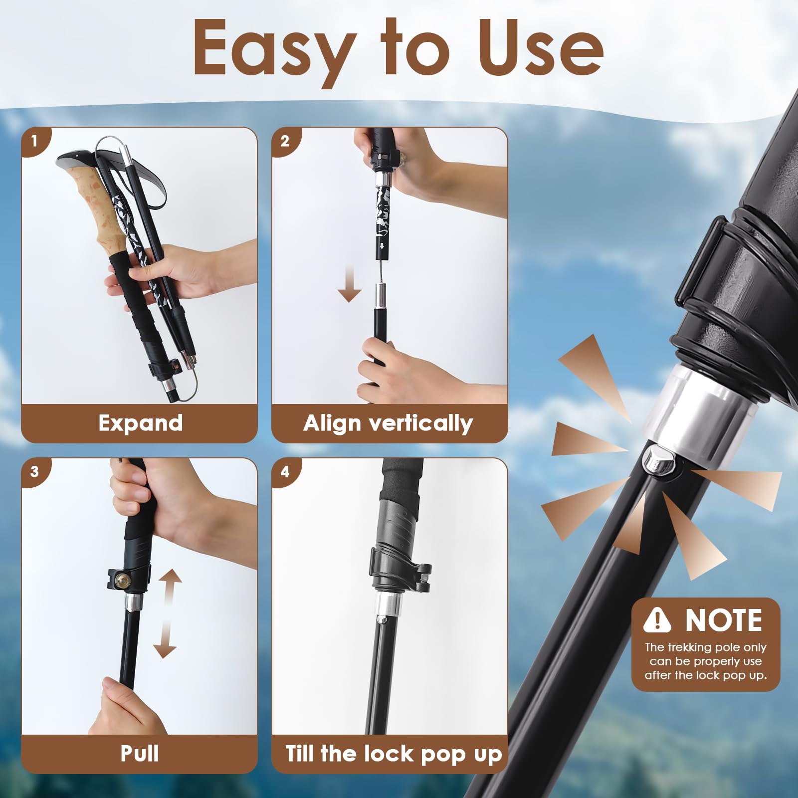 SpaceInside interchangeable tips adapt to dirt, snow, mud terrains