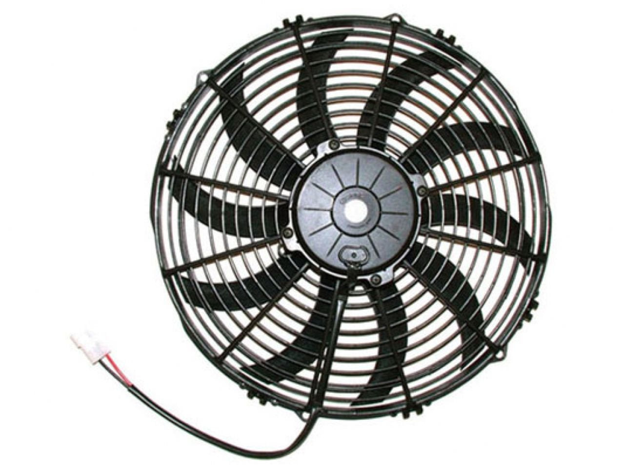 Spal 30102044 puller fan with curved blade for efficient cooling airflow.