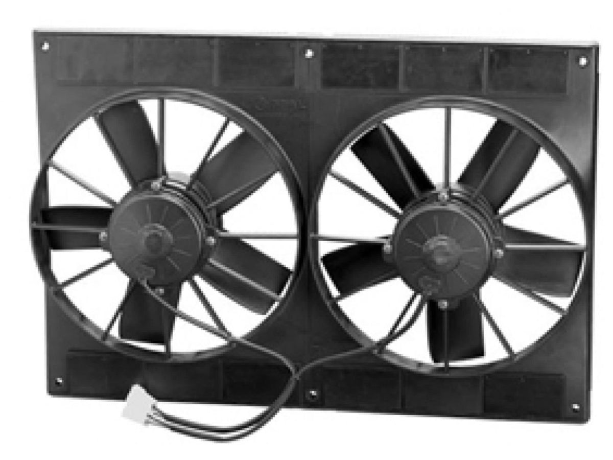 Spal puller fan 11in front view with dual motors