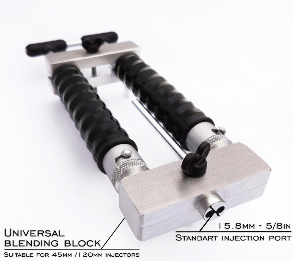 Two spare rubber sealing rings prevent leaks during injection