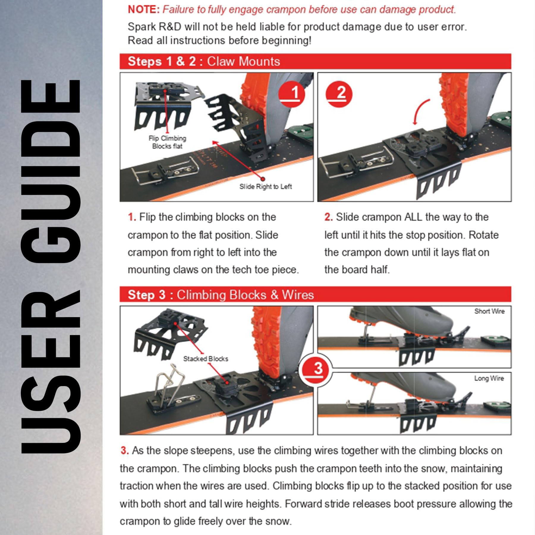 Spark R&D D Rex ST Pro crampons in action during steep climbs.