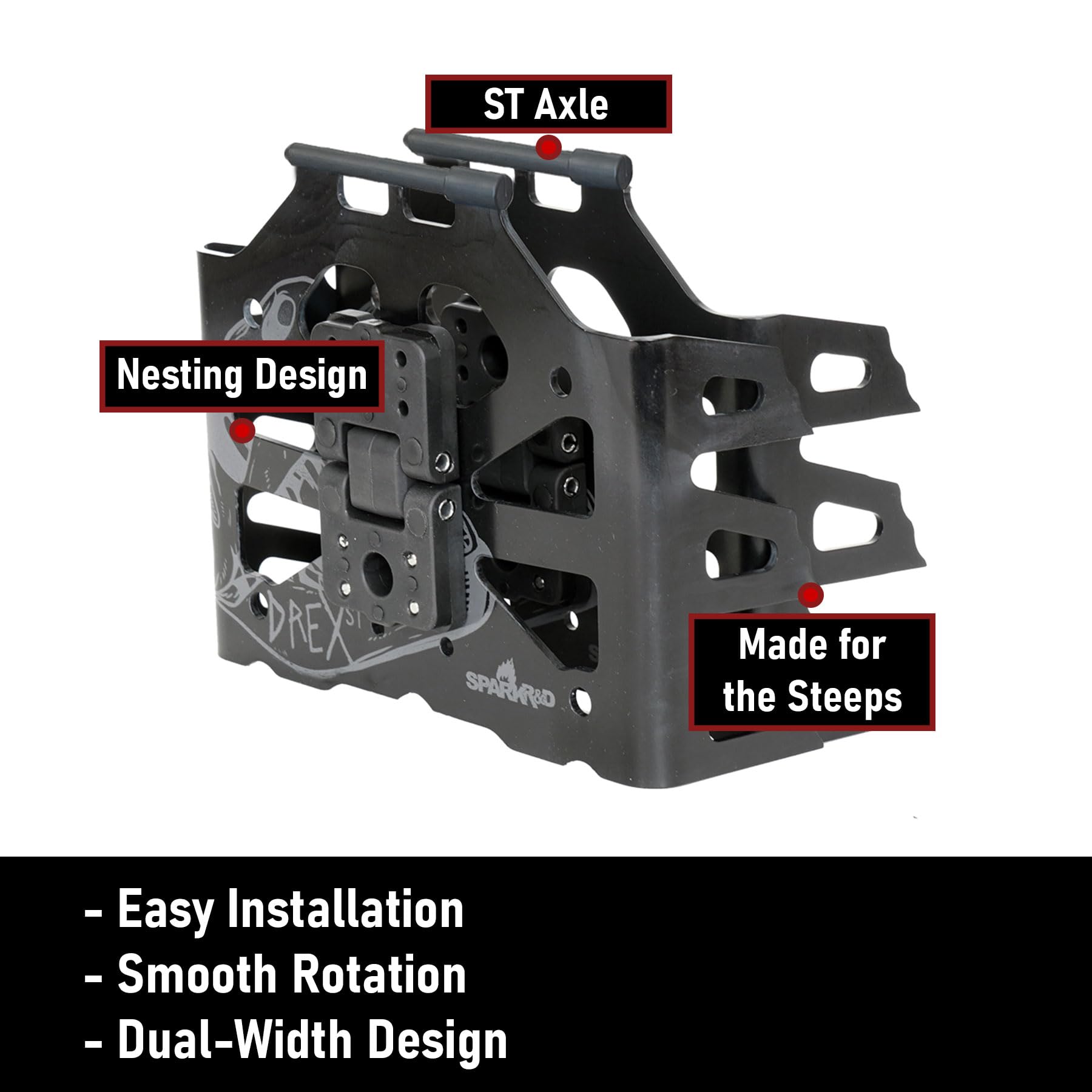 Spark R&D D Rex ST Pro crampons nested compact design saves pack space during trips.