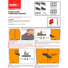 Spark R&D Fixie Through-Mount Clip hardware kit image emphasizes included screws and nuts