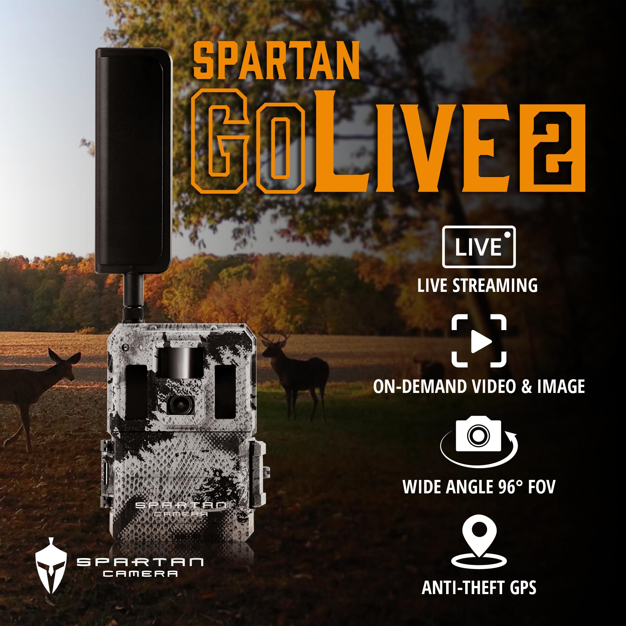 Spartan GoLive2 front LCD screen shows quick status and setup assistance.