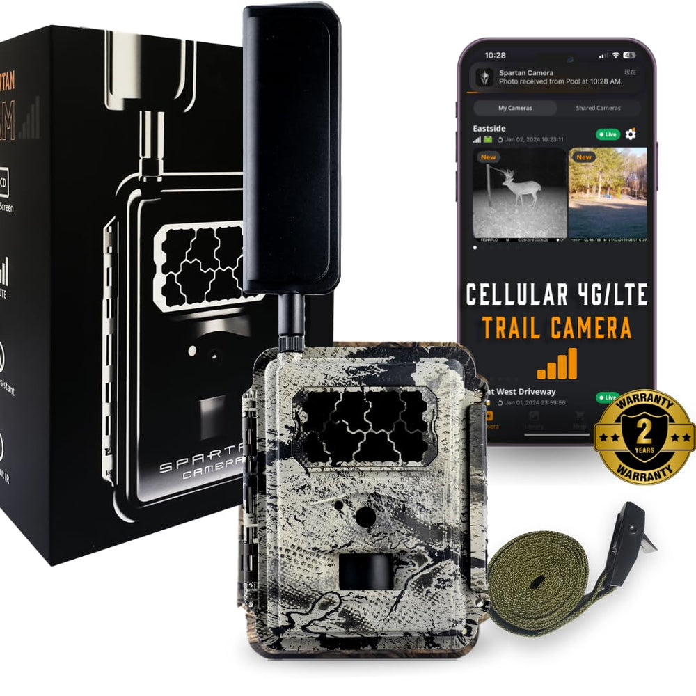 Spartan Camera GoCam4G front view captures wildlife for hunting or security.