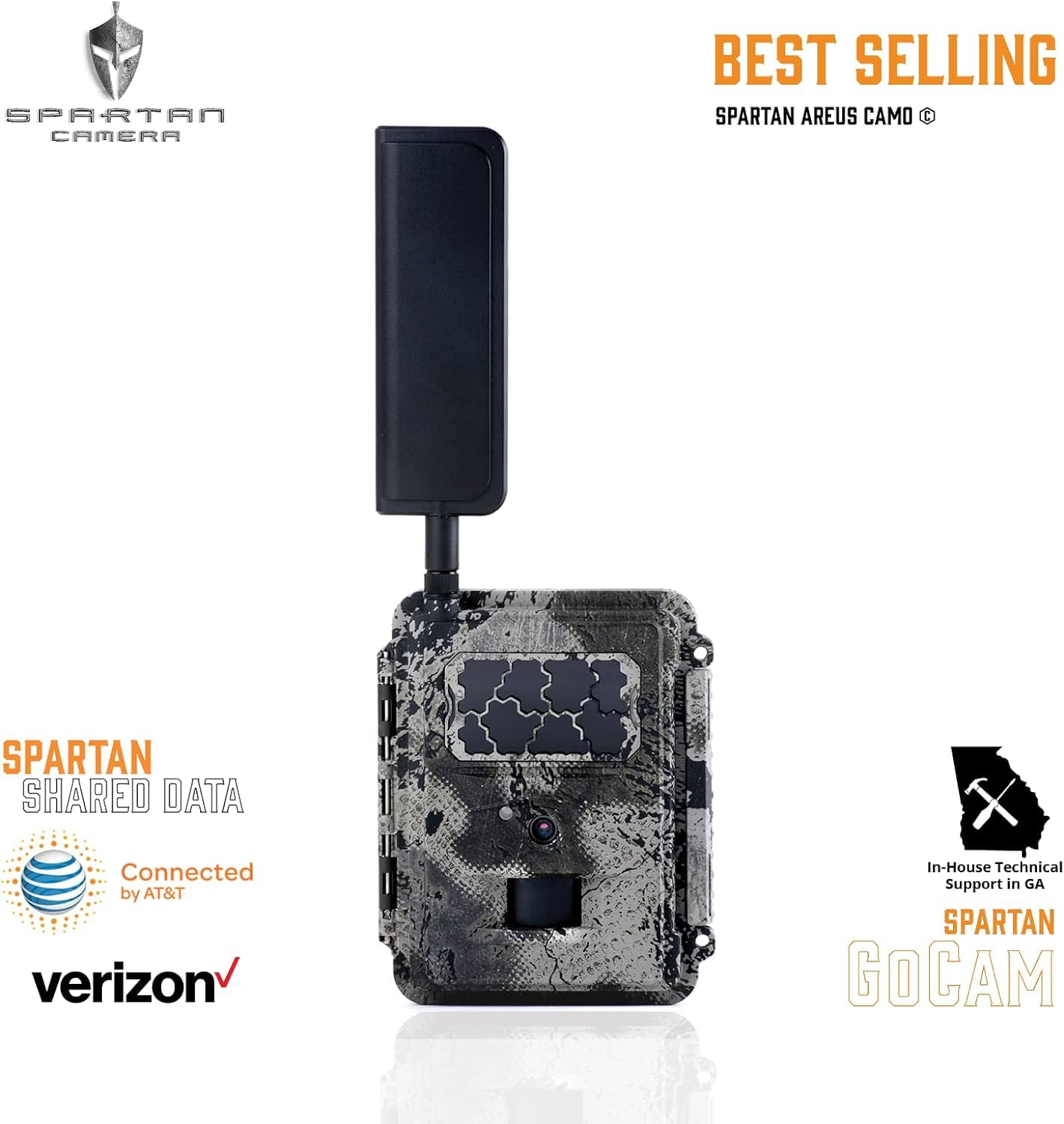 Spartan Camera Gocam 4G LTE mounted on a tree showing versatile setup.