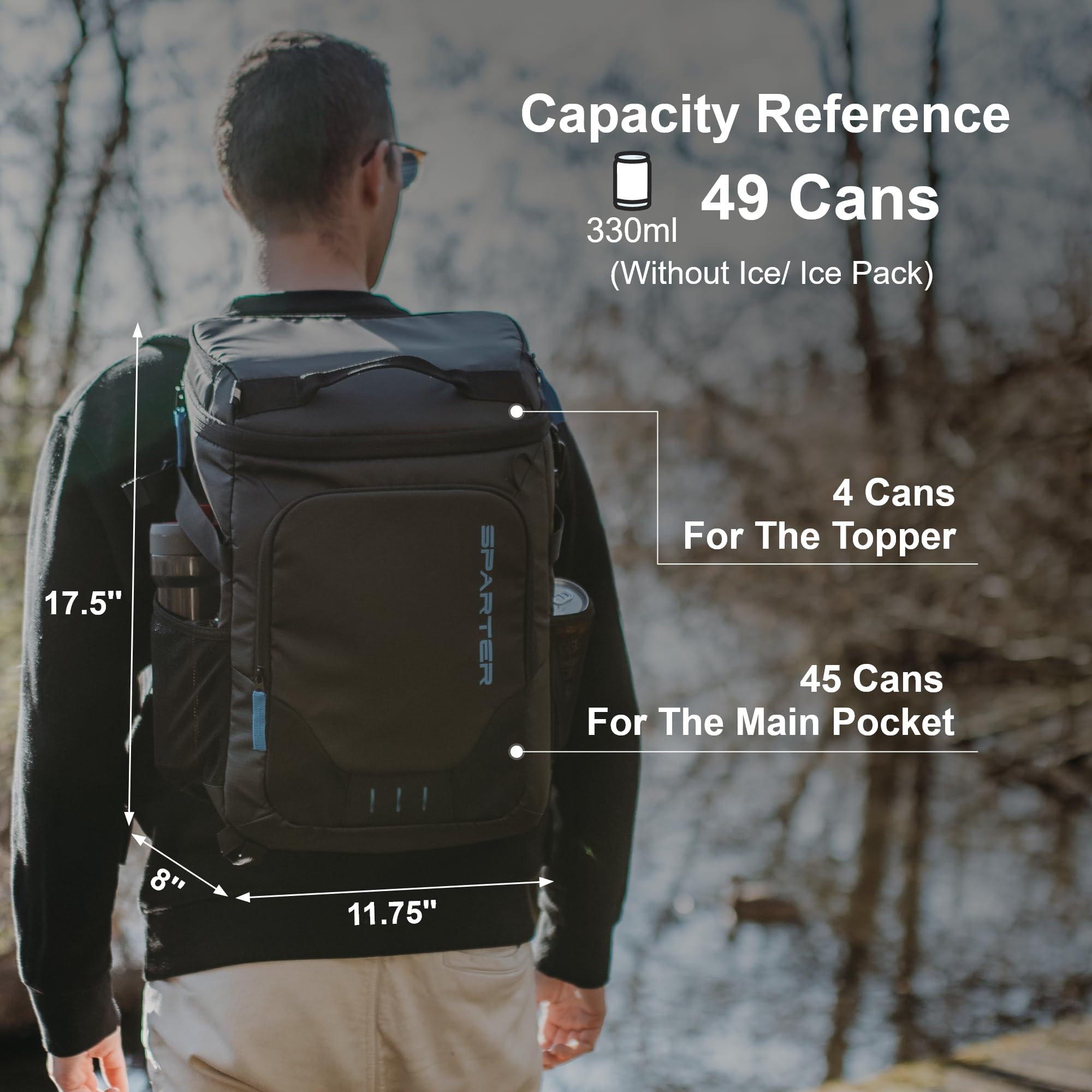 SPARTER Backpack Cooler includes bottle opener for easy outdoor gatherings