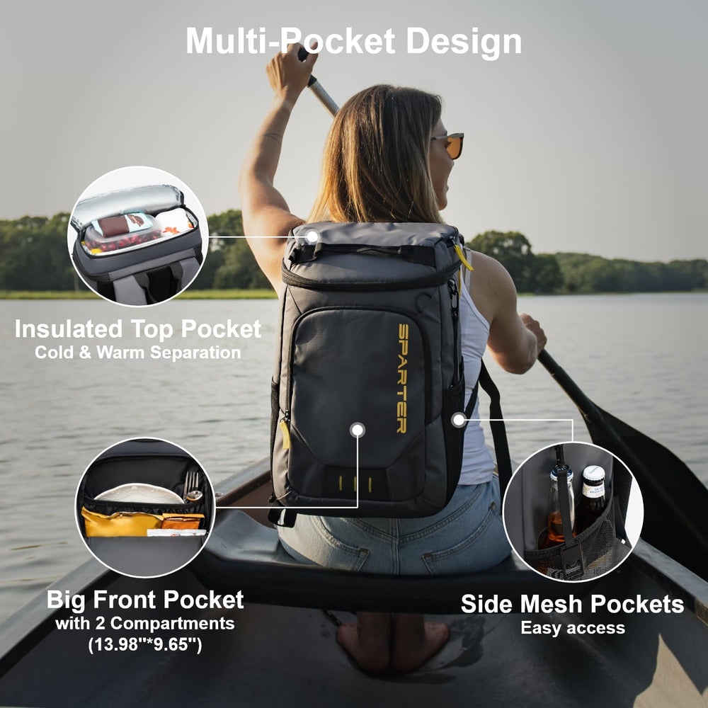 SPARTER backpack cooler double-insulated compartments organized cooling and dry storage