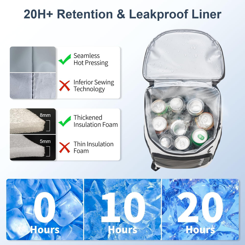 SPARTER backpack cooler dimensions 17 by 10.5 by 7.5 inches.