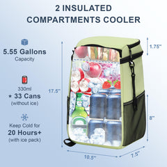 SPARTER backpack cooler insulated-compartment keeps drinks and snacks organized
