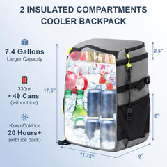 SPARTER backpack cooler insulated compartments keep drinks cold for hours
