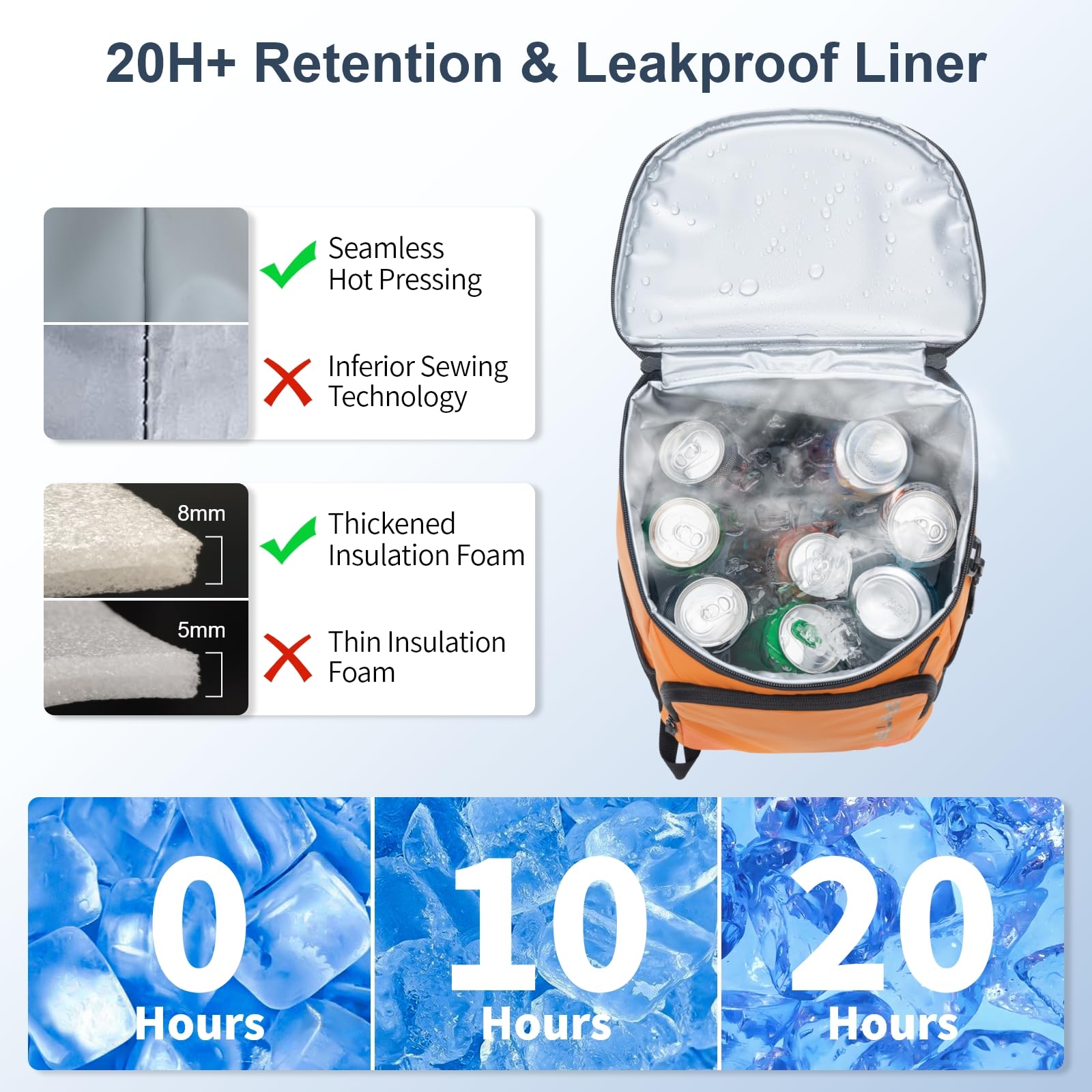 Sparter backpack cooler water-resistant nylon fabric illustration demonstrates durable outdoor use.