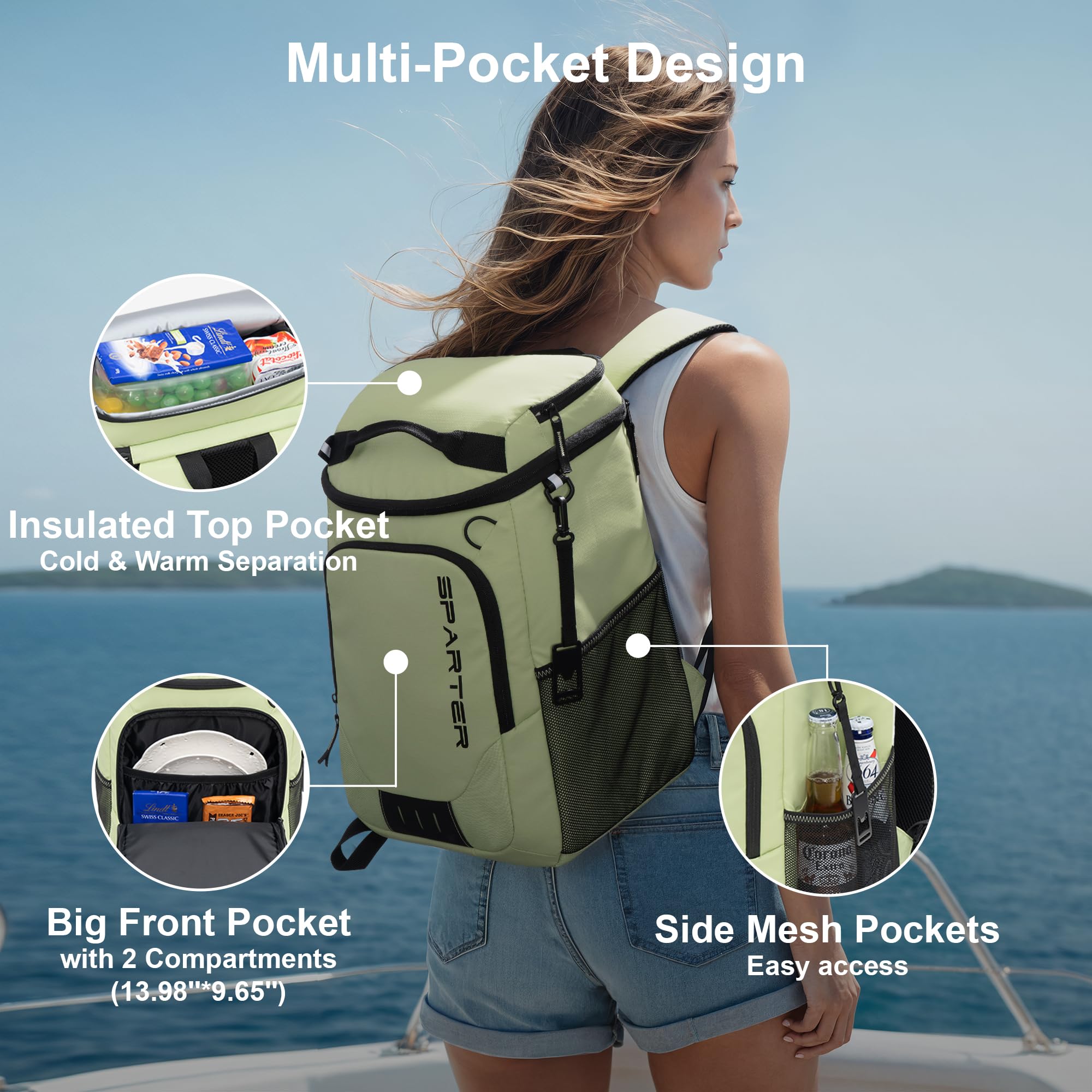 SPARTER backpack cooler waterproof-fabric withstands outdoor conditions
