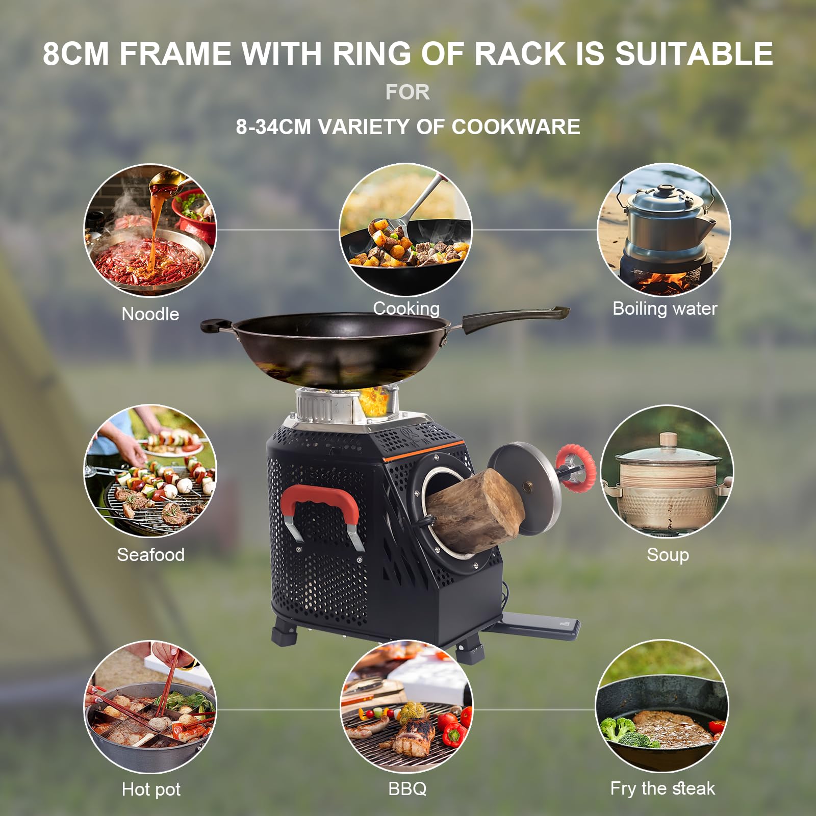 SPBSVDT camp stove smokeless burn reduces smoke during cooking.