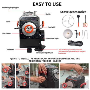 SPBSVDT outdoor stove assembly for easy setup and use.