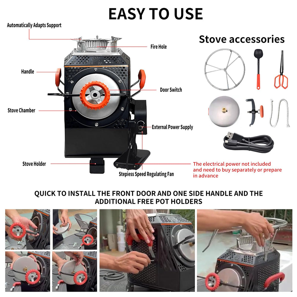 SPBSVDT outdoor stove assembly for easy setup and use.