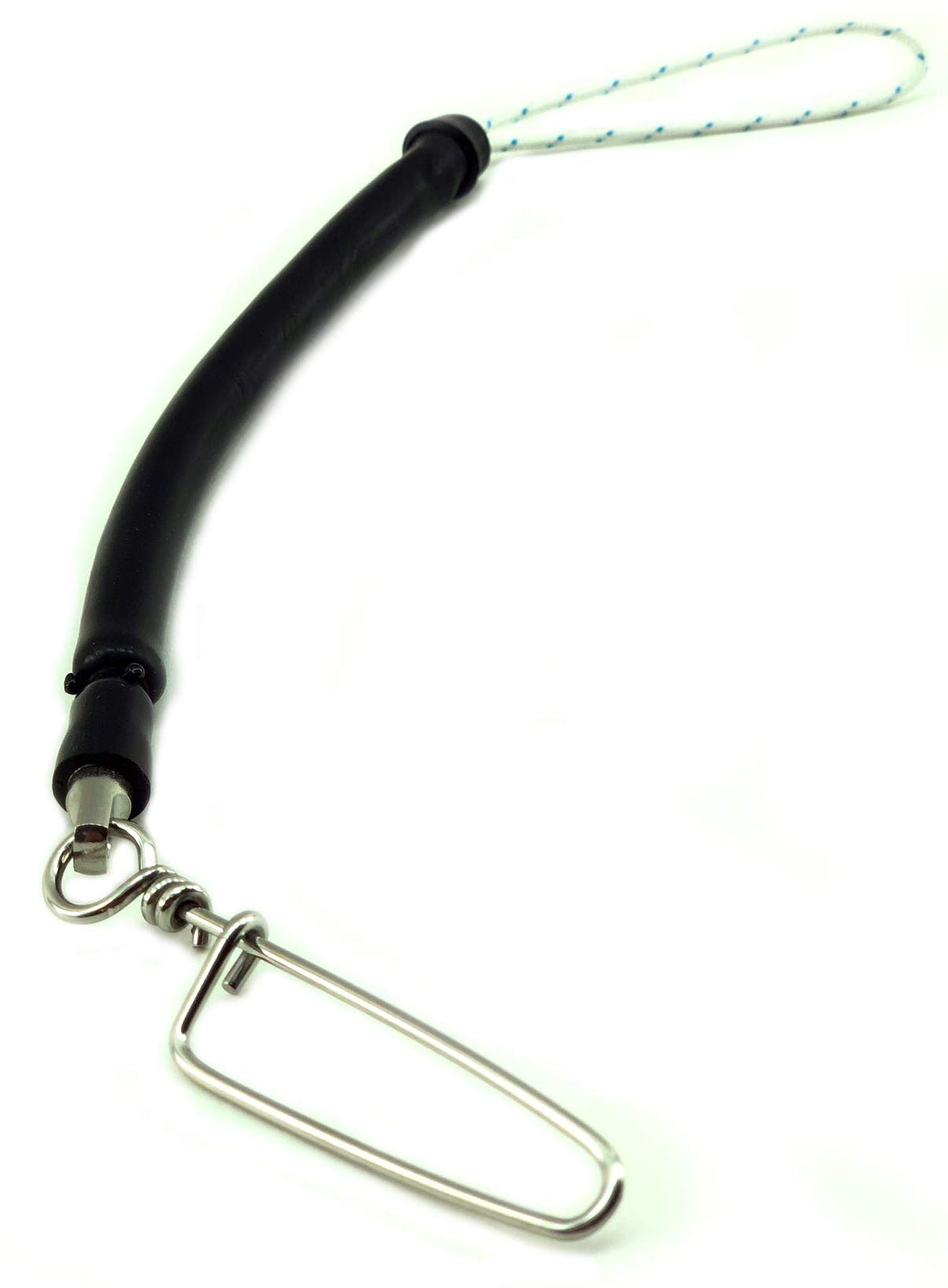 SPEARFISHING WORLD 3/8-inch bungee cord with snapclip for smoother line deployment.