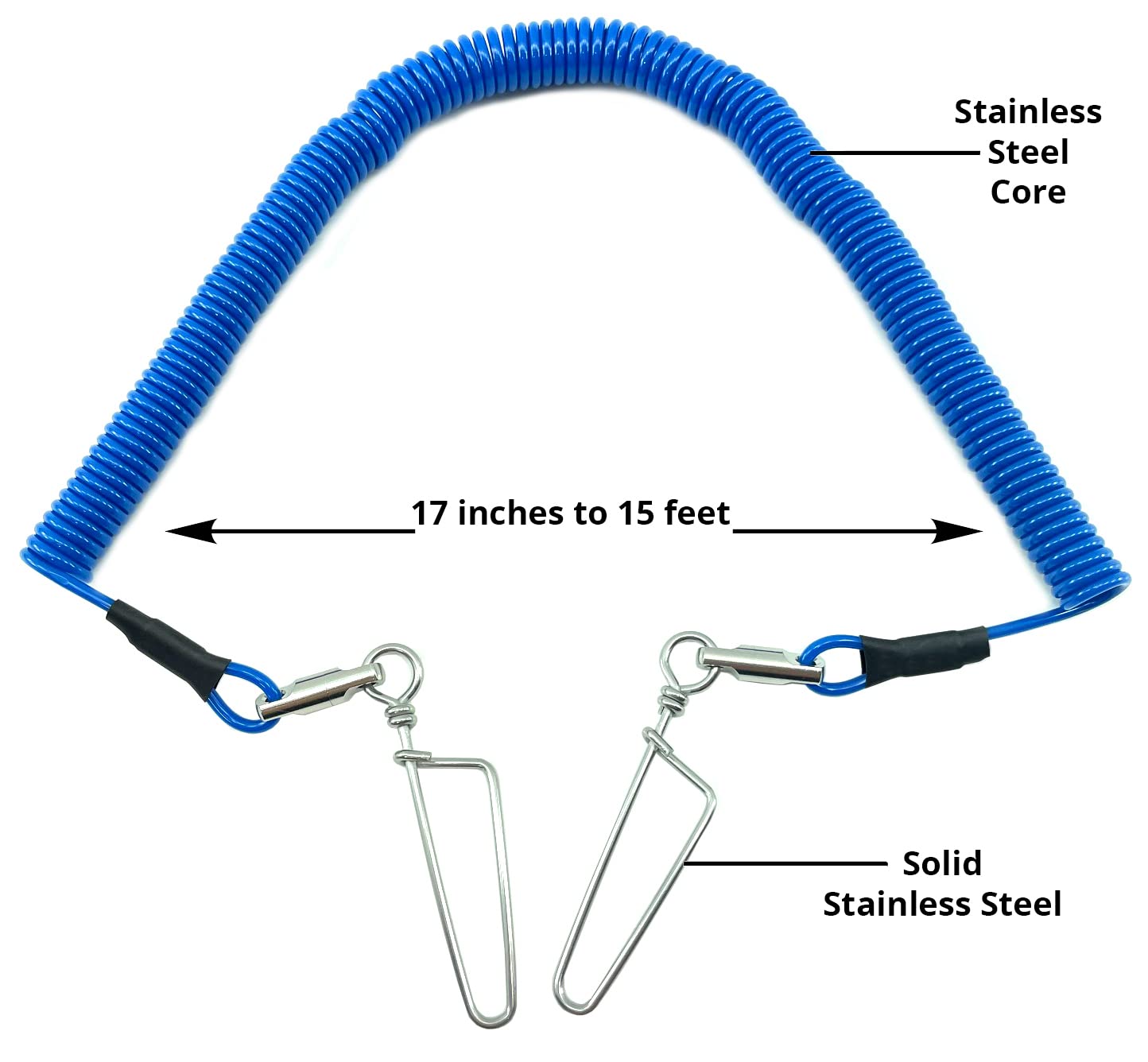 Spearfishing World stainless steel swivel clip close-up showing secure attachment