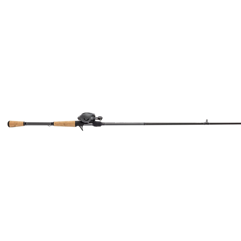 Front view of 7'0\" HM graphite rod with left-hand reel
