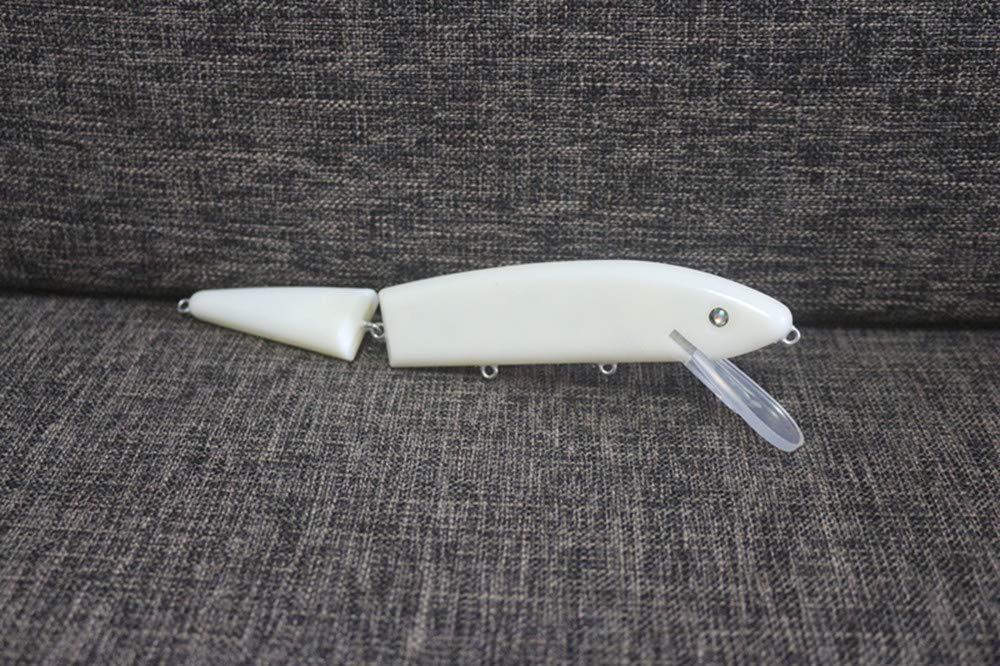 Unpainted jointed musky lure blanks showing length 220mm / 8.5in