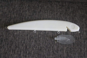 Unpainted Jake blanks from Speedlures Shelt, ideal for DIY lure building.