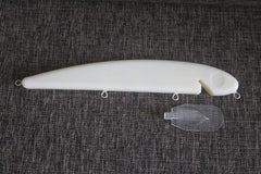 Unpainted Jake blanks from Speedlures Shelt, ideal for DIY lure building.