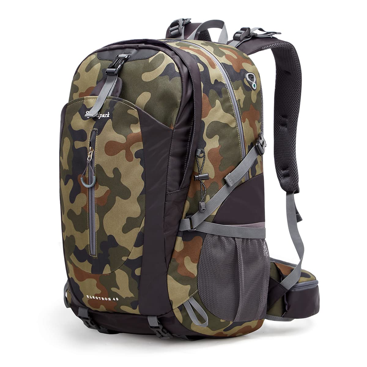SPEEDPARK Hiking Backpack 40L front view with spacious storage for organized day trips.