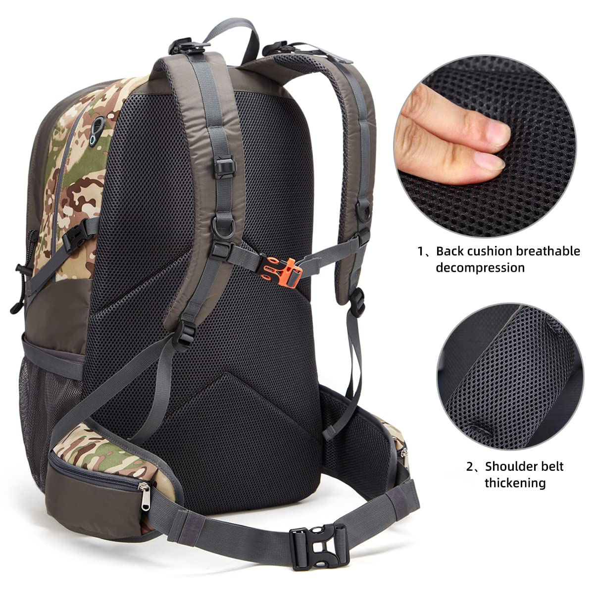 SpeedPARK 40L hiking backpack rain cover stowed for weather protection