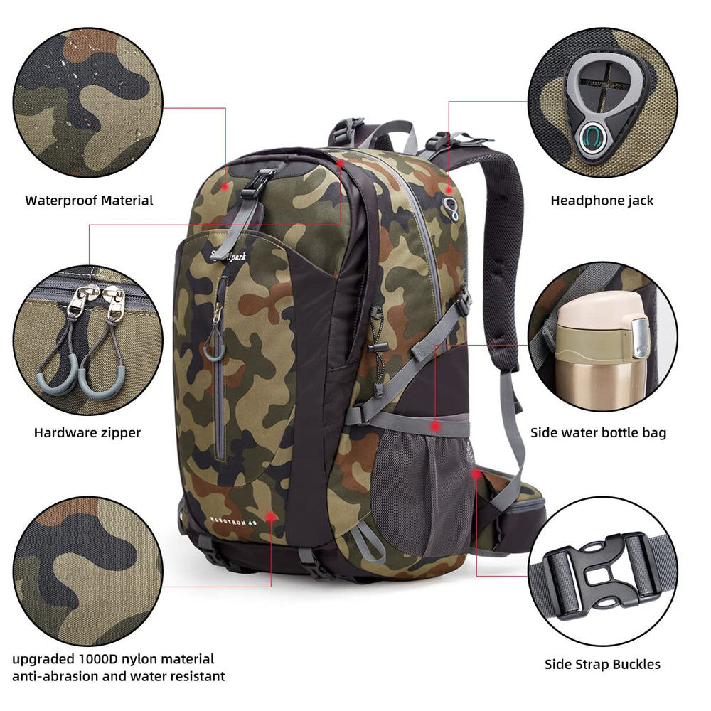 SPEEDPARK Hiking Backpack with rain cover ready for sudden showers.