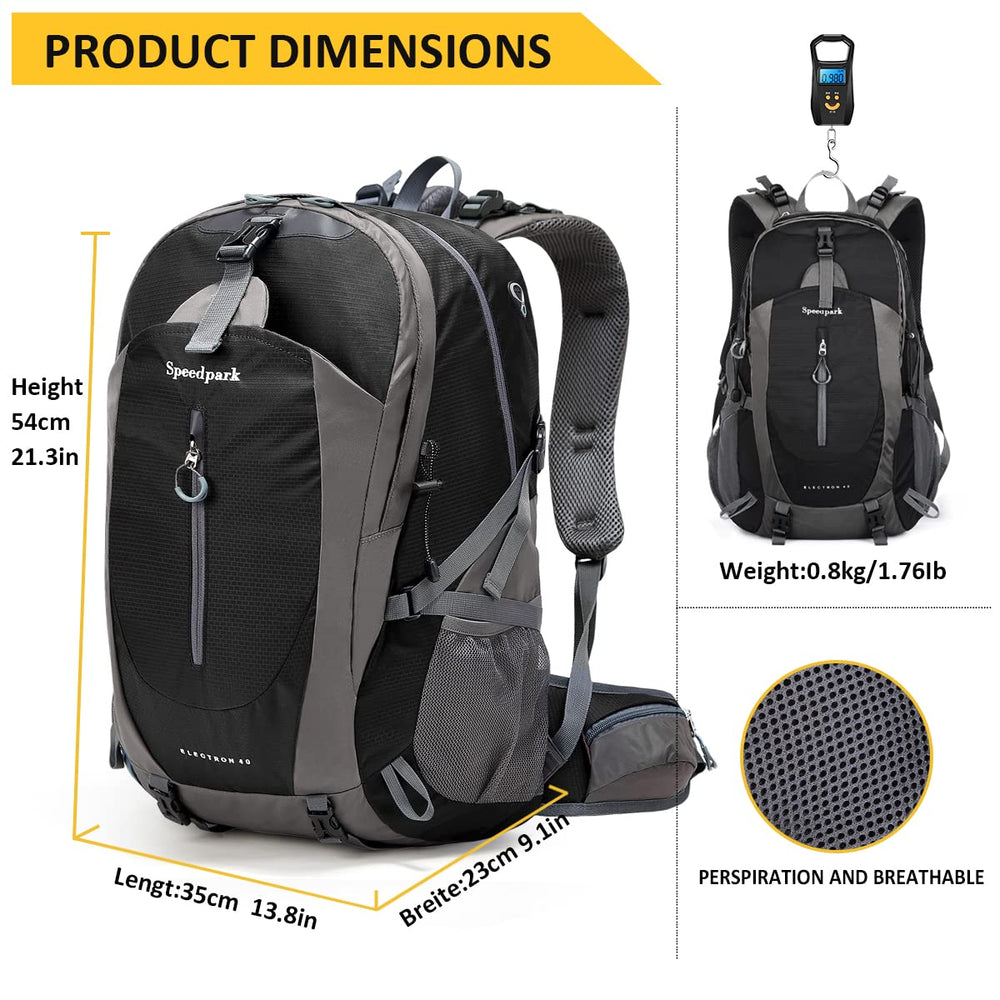 SPEEDPARK hiking backpack side pockets fit water bottles during treks.