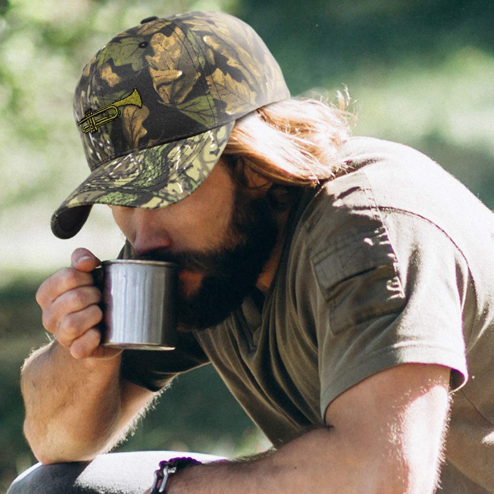 Speedy Pros camo baseball cap back strap closure for adjustable fit.