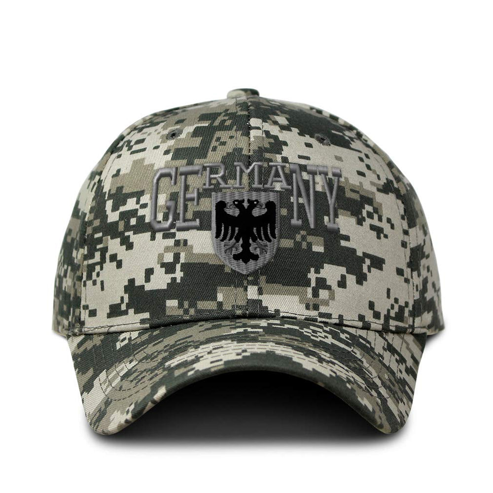 Speedy Pros camo baseball cap with German eagle embroidery for outdoor hunting and casual wear.