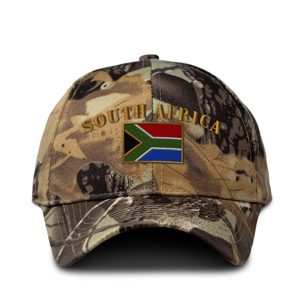 Speedy Pros camo cap with South Africa flag embroidery for outdoor style