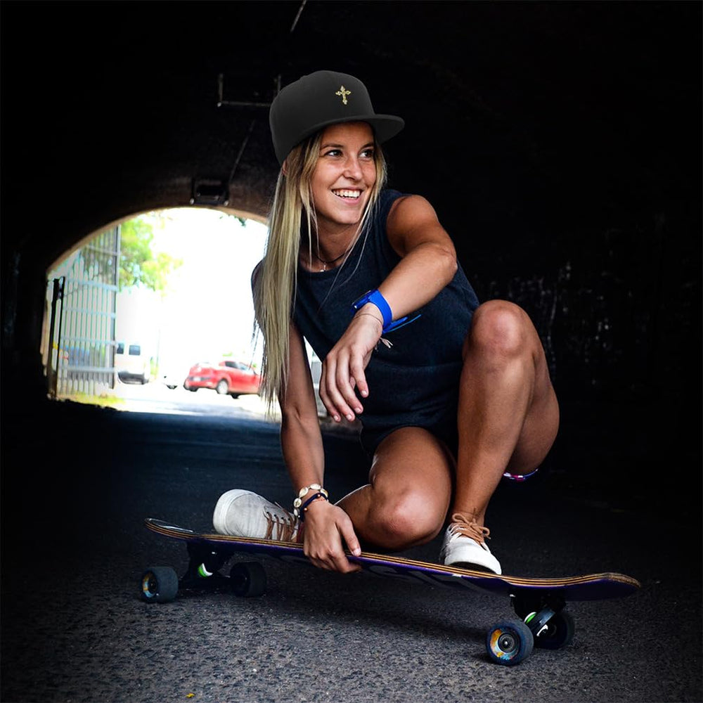 Speedy Pros flat bill snapback provides sun protection and modern silhouette.