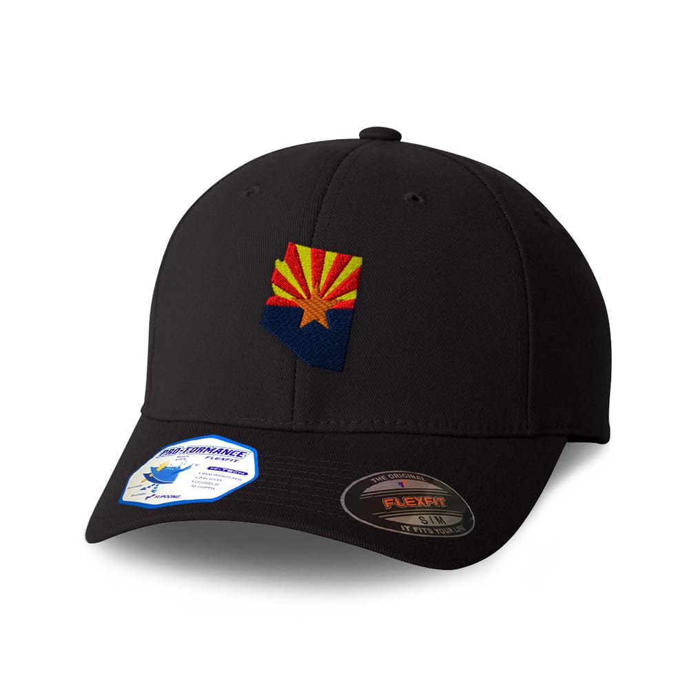 Speedy Pros Flexfit cap front view with Arizona flag embroidery for daily bold wear.